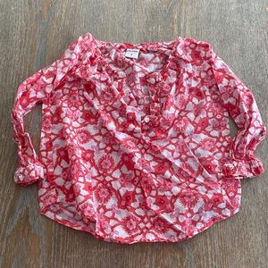 Rickshaw design paisley sz coral pink white long sleeve shirt sz 6